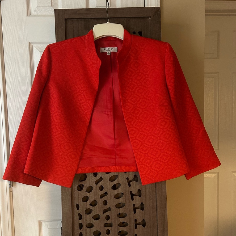 ‘90s Southern Socialite Vibrant Deep Apricot Blazer